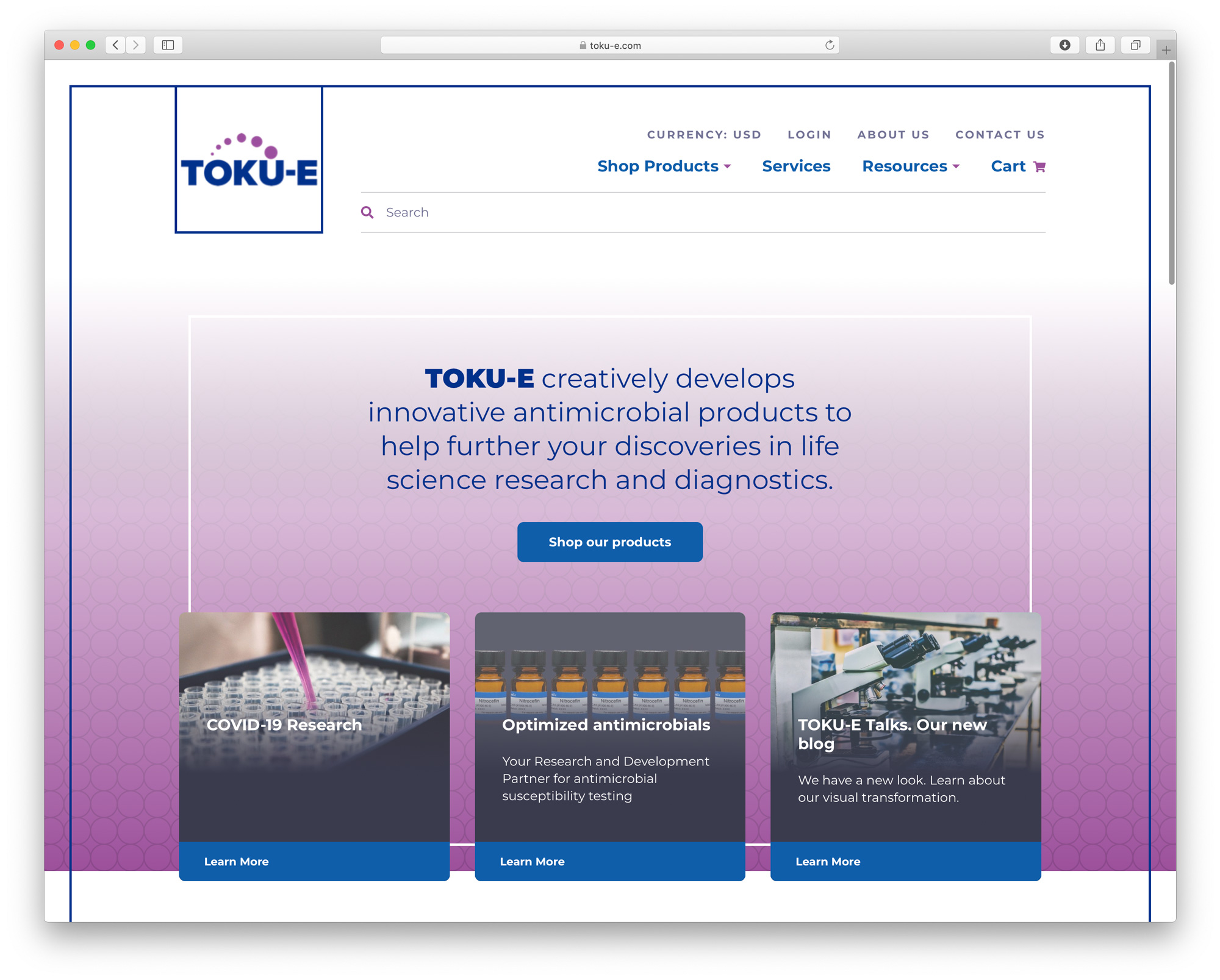 TOKU-E store homepage