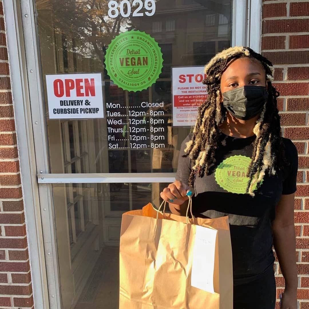 Carry Out Food Delivery Vegan Female African American