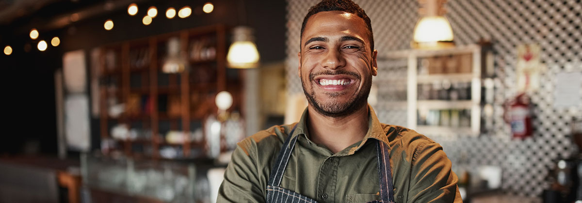 Smiling Male Business Owner African American